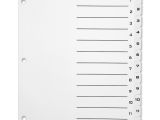Avery 12 Tab Table Of Contents Template Avery 11672 B W Print Table Of Contents Tab Dividers 12 X