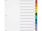 Avery 12 Tab Table Of Contents Template Avery Office Essentials Table 39 N Tabs Dividers
