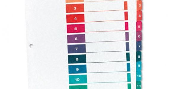 Avery 12 Tab Template Avery 1 12 Tab 11 Quot X 8 5 Quot Contemporary Multicolor Dividers