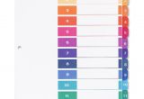 Avery 12 Tab Template Avery 11141 Ready Index Table Cont Dividers W Color Tabs