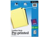 Avery 31 Tab Template Avery Gold Reinforced Leather Tab Dividers Ave11352
