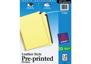 Avery 31 Tab Template Avery Gold Reinforced Leather Tab Dividers Ave11352