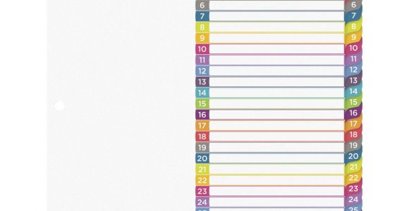 Avery 31 Tab Template Avery Ready Index 1 31 Tab Dividers 31 Tabs Multiple