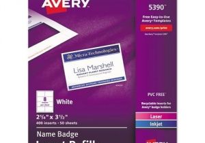 Avery 4×3 Name Badge Template Avery Name Badge Insert Sheet Refill Only 5390 Ebay