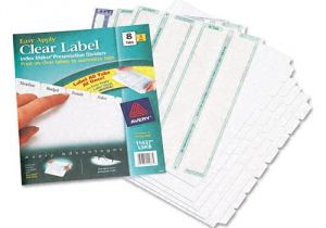Avery 5 Tab Clear Label Dividers Template Avery 8 Tab 11 Quot X 8 5 Quot Clear Label Punched Dividers 5