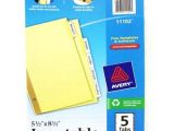 Avery 5 Tab Divider Template Avery 5 Tab Clear Worksaver Insertable Tab Dividers 11102