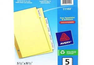 Avery 5 Tab Divider Template Avery 5 Tab Clear Worksaver Insertable Tab Dividers 11102