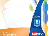 Avery 5 Tab Index Template 11436 Avery Template 11436 5 Tab Accesoriosdemoda org