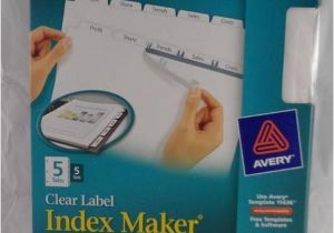 Avery 5 Tab Index Template 11436 New Avery 11436 Clear Label Index Maker Dividers 5 Tabs 5