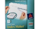 Avery 5 Tab Index Template 11446 Avery 11446 Clear Label Index Maker Dividers nordisco Com