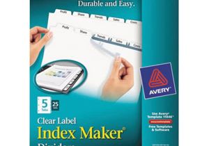 Avery 5 Tab Index Template 11446 Avery 11446 Index Maker 5 Tab Divider Set with Clear Label