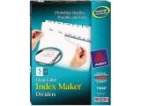 Avery 5 Tab Index Template 11446 Avery 11446 Index Maker Clear Label Dividers 5 Tab