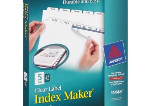 Avery 5 Tab Index Template 11446 Avery 11446 Index Maker Clear Label Dividers 5 Tab S Set