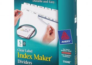 Avery 5 Tab Index Template 11446 Avery 11446 Index Maker Clear Label Dividers 5 Tab S Set