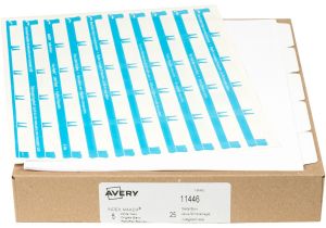 Avery 5 Tab Index Template 11446 Avery Index Maker White Dividers with Easy Apply Clear