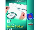Avery 5 Tab Index Template 11446 Avery Print Apply Clear Label Dividers Index Maker Easy