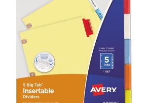 Avery 5 Tab Label Template Avery Insertable Big Tab Dividers 5 Tab Letter Datekcorp
