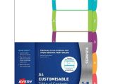 Avery 5 Tab Table Of Contents Template Avery Readyindex Dividers A4 1 5 Indx3005 Cos