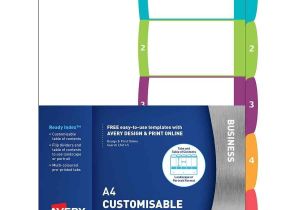 Avery 5 Tab Table Of Contents Template Avery Readyindex Dividers A4 1 5 Indx3005 Cos