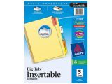 Avery 5 Tab Template 11109 Avery Worksaver Big Tab Insertable Dividers 5 Tab Set