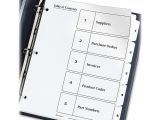 Avery 5 Tab Template 11130 Avery 11130 Black White Table Contents Dividers W Tabs 5