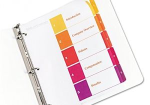 Avery 5 Tab Template 11187 Avery Ready Index Table Of Contents Dividers 5 Tab Set 6