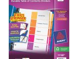 Avery 5 Tab Template 11187 Avery Ready Index Table Of Contents Dividers assorted