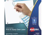 Avery 5 Tab Template 11416 Divider Classroom Direct