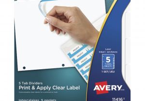 Avery 5 Tab Template 11416 Divider Classroom Direct