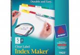Avery 5 Tab Template 11423 Avery 11423 Index Maker Clear Label Dividers 5 X Divider S