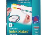 Avery 5 Tab Template 11423 Avery 11423 Index Maker Clear Label Dividers 5 X Divider S
