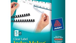 Avery 5 Tab Template 11443 Avery Index Maker Unpunched Label Dividers White 5 Tabs