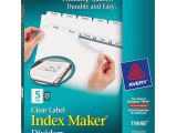 Avery 5 Tab Template 11446 Avery Index Maker Print Apply Clear Label Dividers with