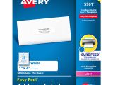 Avery 5961 Label Template Avery White Easy Peel Address Labels Ave 5961
