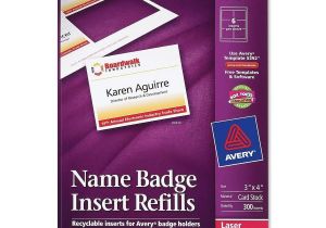 Avery 6 Up Name Badge Template Avery Name Badge Insert Refill Ld Products
