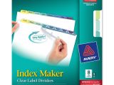 Avery 8 Tab Clear Label Dividers Template Avery 8 Colored Tabs Presentation Divider Ave11991