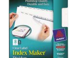 Avery 8 Tab Index Maker Clear Label Divider Template Avery 11437 Index Maker Print Apply Clear Label Dividers