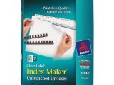 Avery 8 Tab Index Maker Clear Label Divider Template Avery 11444 Clear Label Index Maker Unpunched Dividers