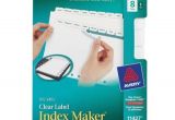 Avery 8 Tab Index Maker Clear Label Divider Template Avery 8 Tab Index Maker Clear Label Dividers with White
