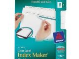 Avery 8 Tab Index Maker Clear Label Divider Template Avery 8 Tab Index Maker Clear Label Dividers with White
