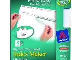 Avery 8 Tab Index Maker Clear Label Divider Template Avery Big Tab Index Maker Clear Label Dividers White 8