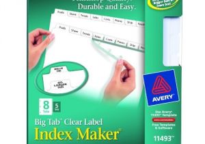Avery 8 Tab Index Maker Clear Label Divider Template Avery Big Tab Index Maker Clear Label Dividers White 8