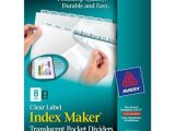 Avery 8 Tab Index Maker Clear Label Divider Template Avery Clear 8 Tab Index Maker Plastic Clear Label Dividers