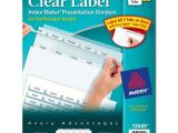 Avery 8 Tab Index Maker Clear Label Divider Template Avery Index Maker Easy Apply Clear Label Divider Ld Products