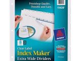 Avery 8 Tab Index Maker Clear Label Divider Template Avery Index Maker Extra Wide Clear Label Dividers White 8