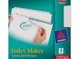 Avery 8 Tab Index Maker Clear Label Divider Template Avery Lsk8 Index Maker Clear Label Dividers 8 Tab S Set