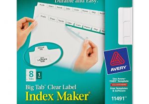 Avery 8 Tab Index Maker Clear Label Divider Template Printer