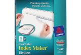 Avery 8 Tab Index Template 11447 Avery 11447 Clear Label Index Maker Dividers White 8 Tab