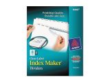 Avery 8 Tab Index Template 11447 Avery Index Maker Clear Label Dividers 8 Tab Letter