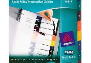 Avery 8 Tab Table Of Contents Template Avery Ready Index Translucent Table Of Content Dividers